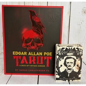 Edgar Allan Poe Tarot Deck By Sarah Christensen Fu & Playing Card Deck w/ Quotes